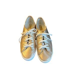 Keds Kickstart womens sz 7.5 Golden metallic quilted sneakers shoes loafers Y2K
